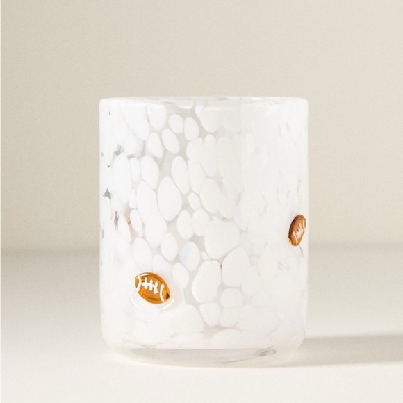 Anthropologie The Icon Juice Glass Confetti Edition White Football New With Tag - Picture 1 of 7